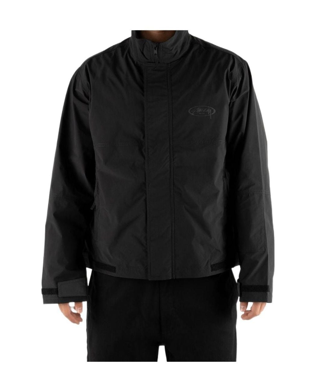Stussy Black Stüssy Funnel-Neck Zip Jacket for men