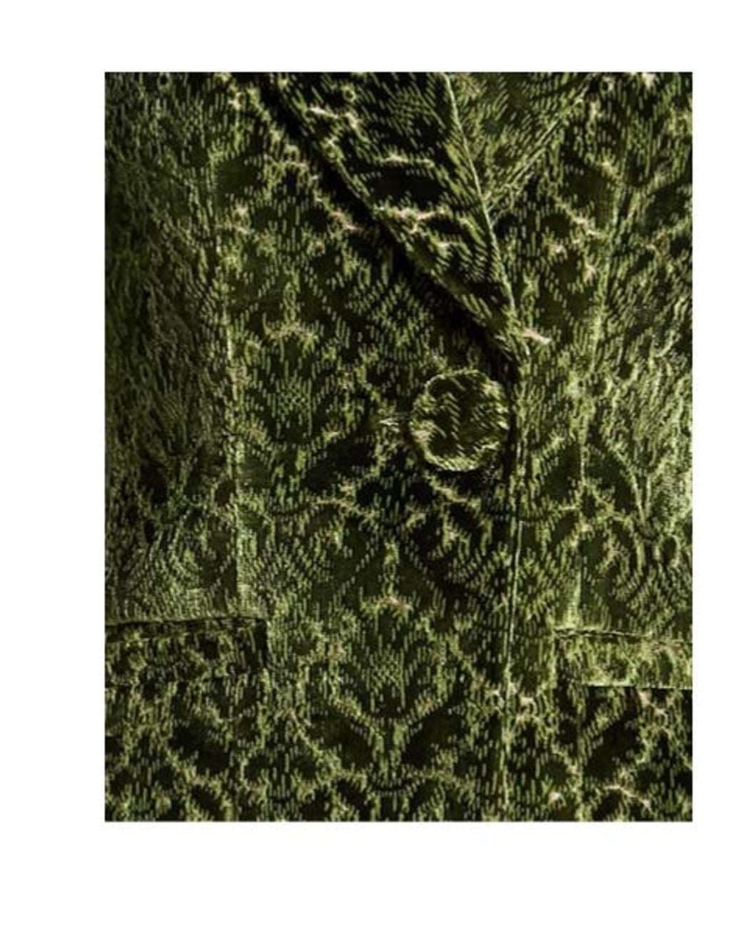 Burberry Green Velvet Singlebreasted Blazer