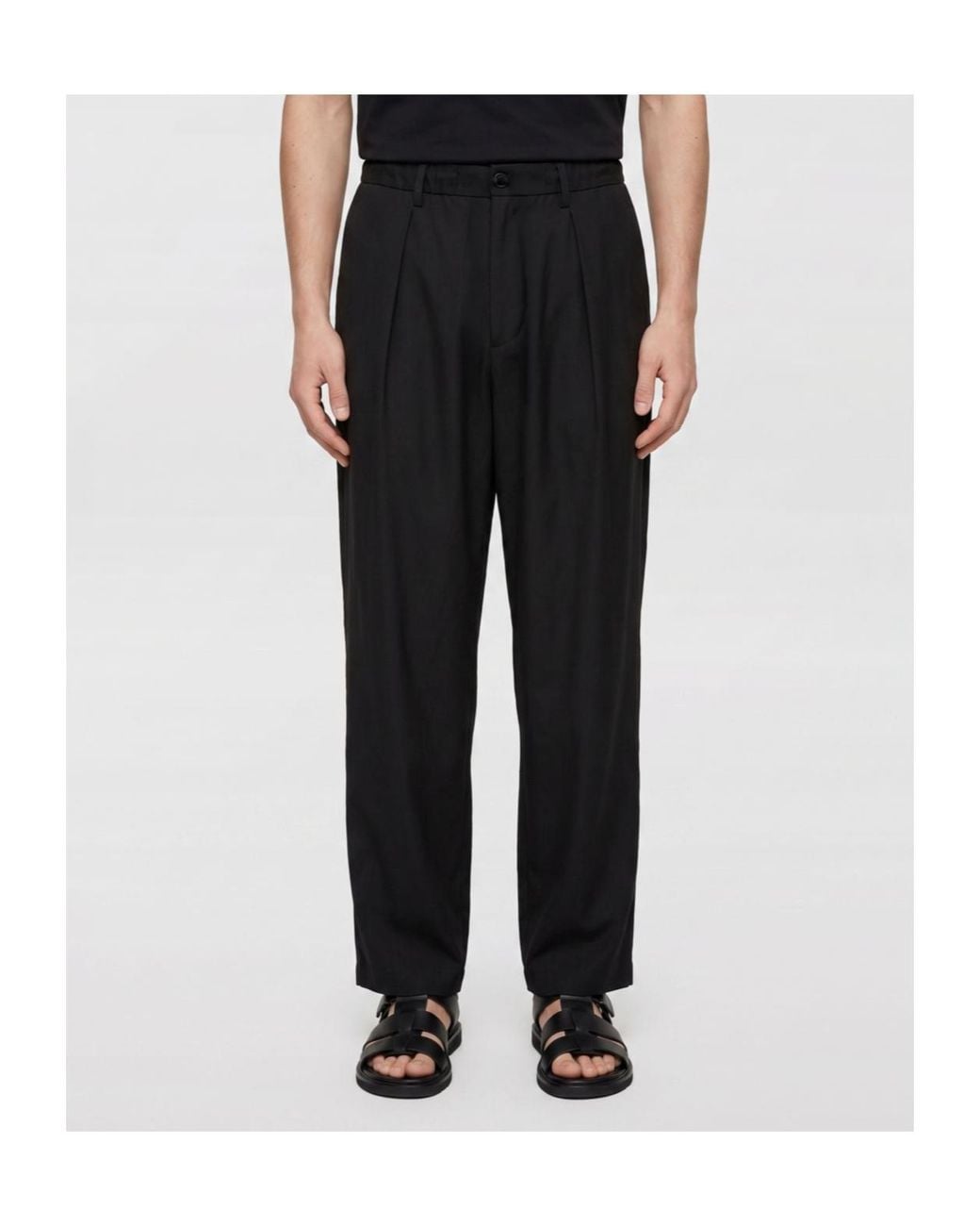 Yohji Yamamoto Black Tuck Relaxed Pants for men