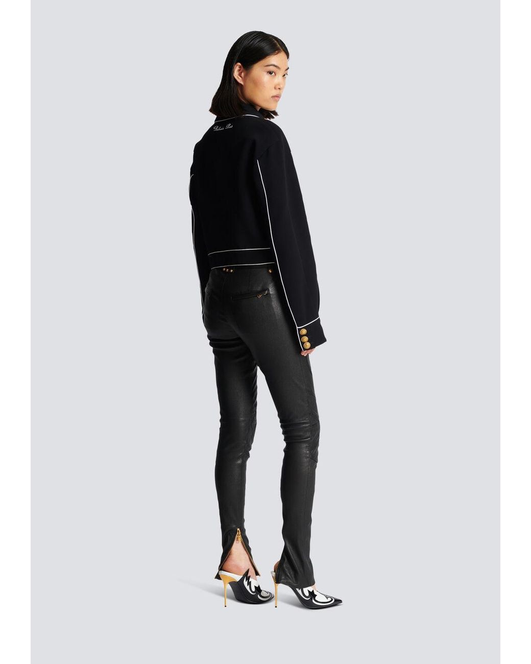 Balmain Black Western Crepe Jacket