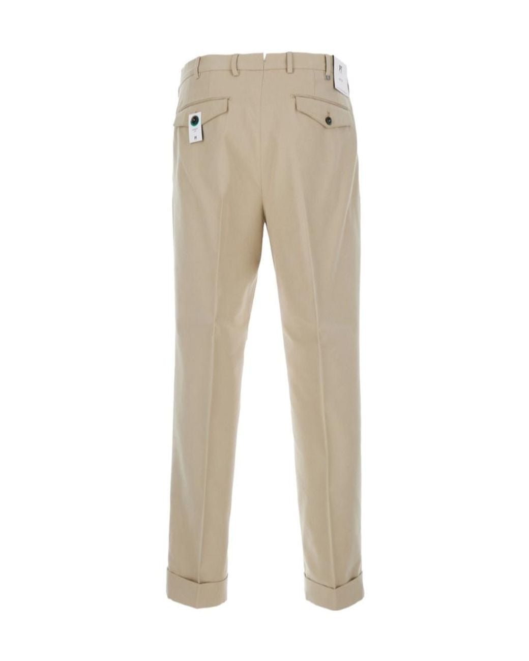 Pt Pantaloni Natural Pt Torino Pleated Regular-Fit Pants for men