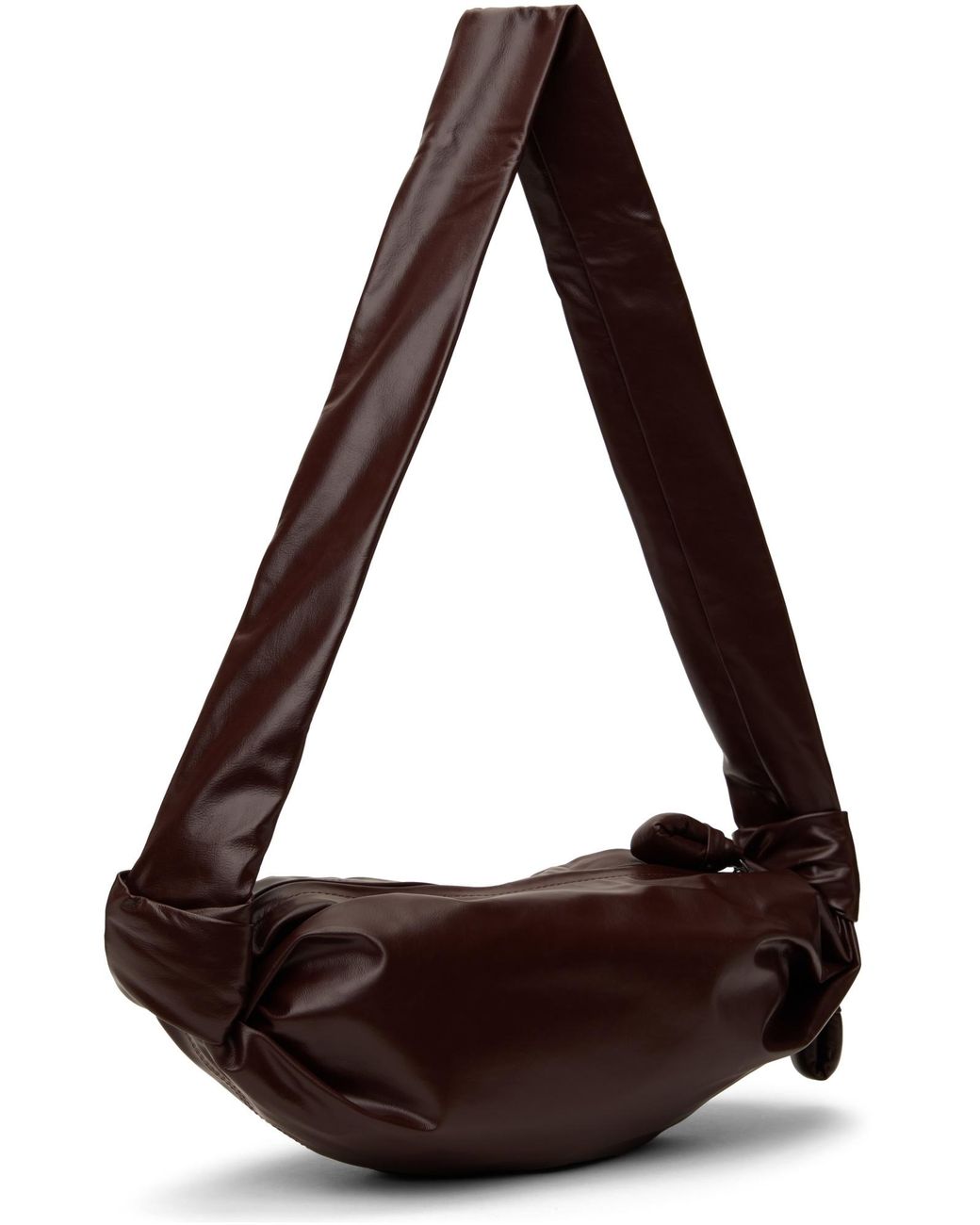 Lemaire Brown Soft Croissant Small Shoulder Bag for men