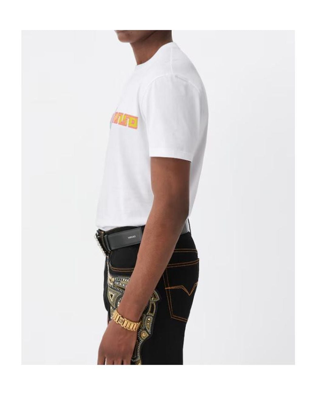 Versace White Medusa Graphic T-Shirt for men