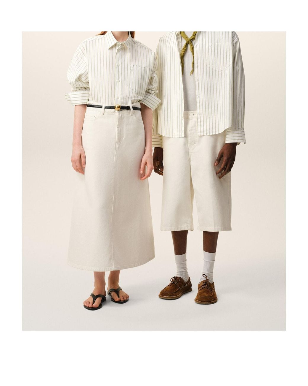 AMI White Ami Ami De Coeur Striped Boxy Shirt for men