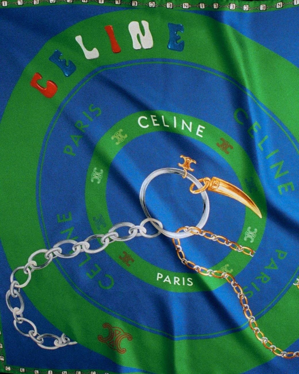 Céline Blue Bullseye Foulard, 90