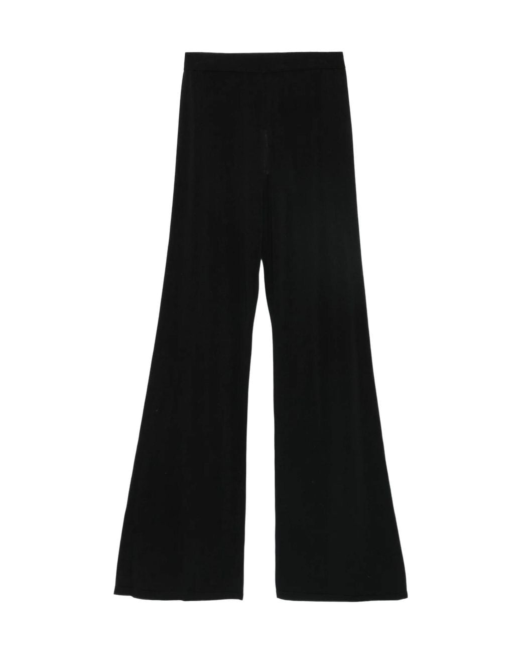 Soeur Black High-Waisted Knit Flare Pants