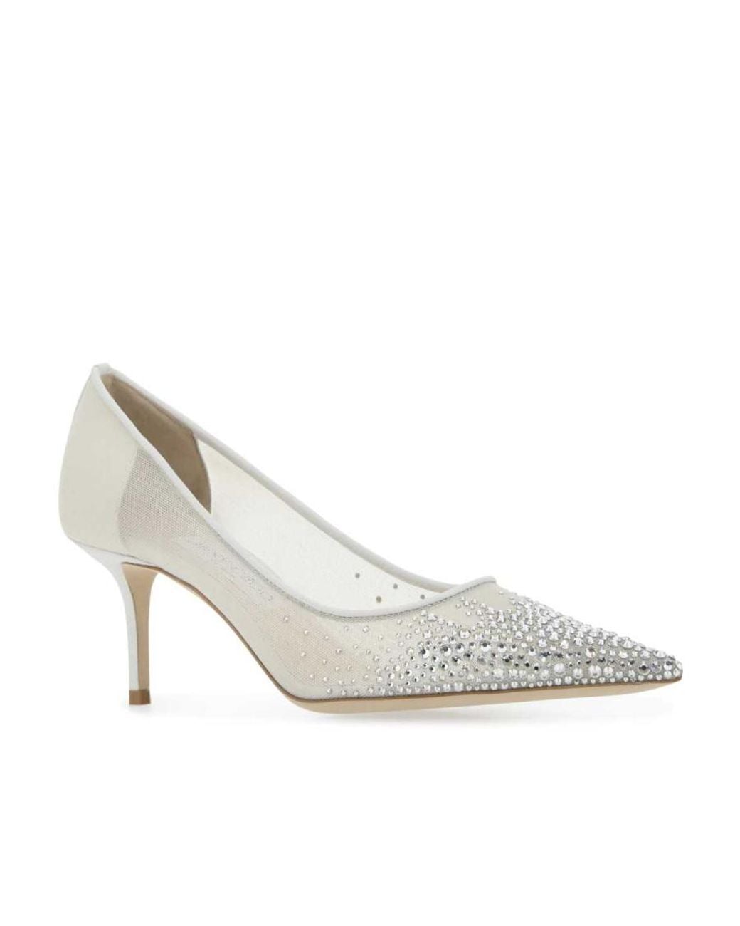 Jimmy Choo White Love 65 Embellished Pumps