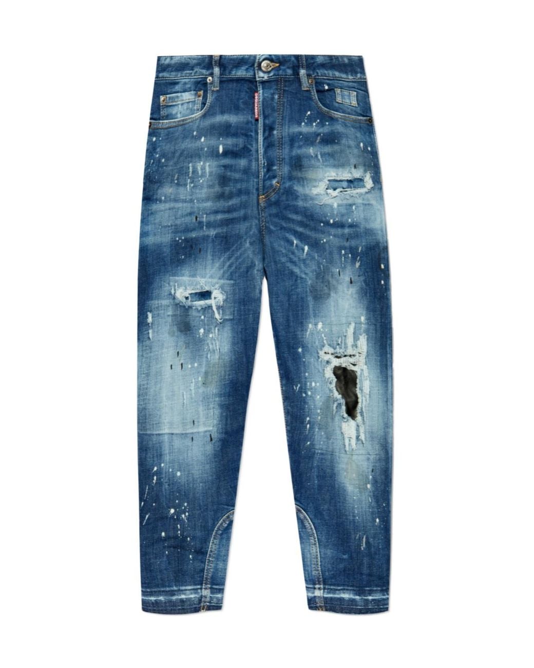 DSquared² Blue Distressed Cropped Jeans