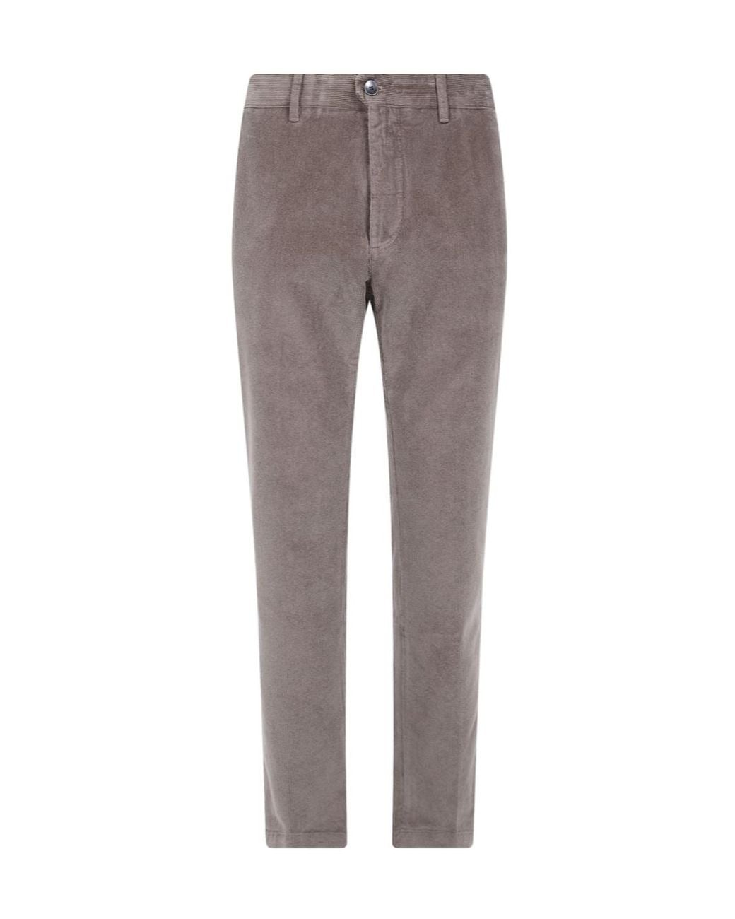 Incotex Gray Corduroy Chino Trousers for men