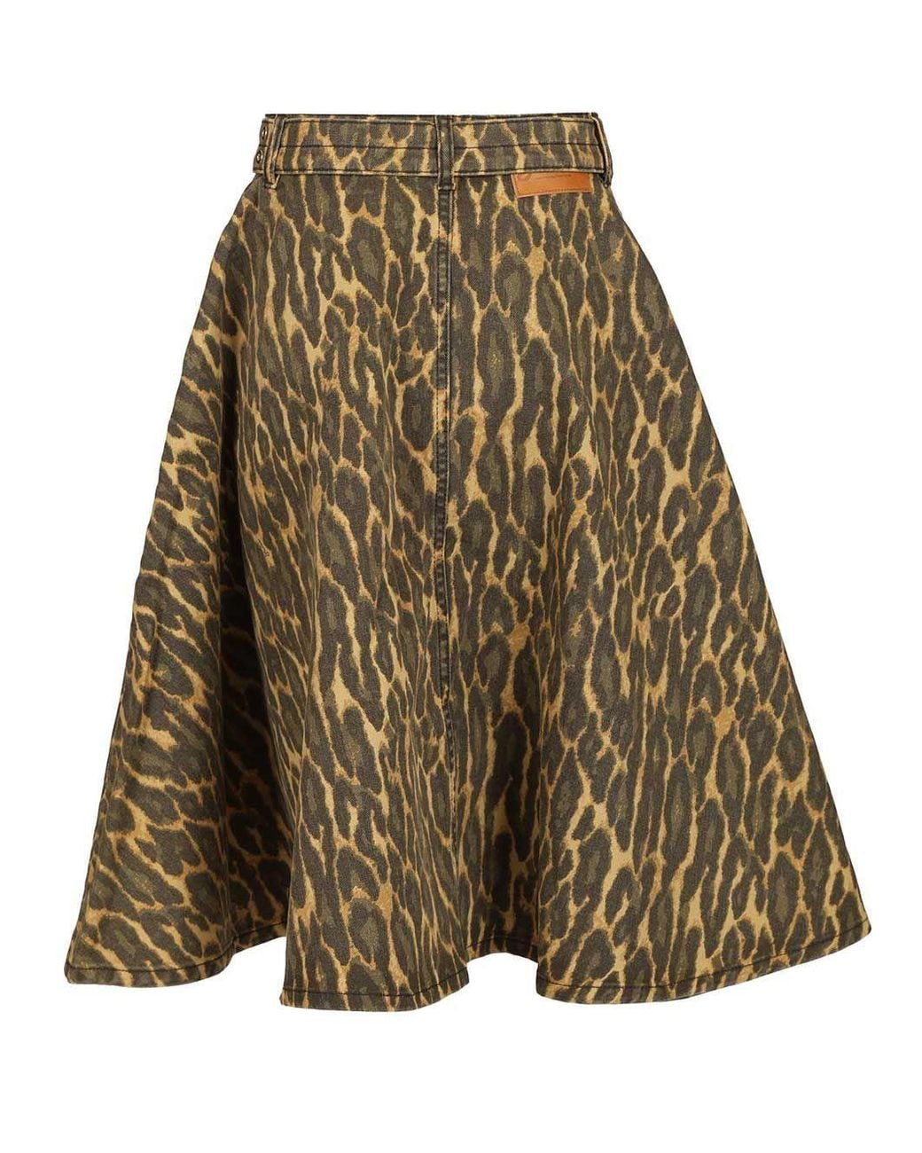 Ganni Green Print Denim Wrap Midi Skirt