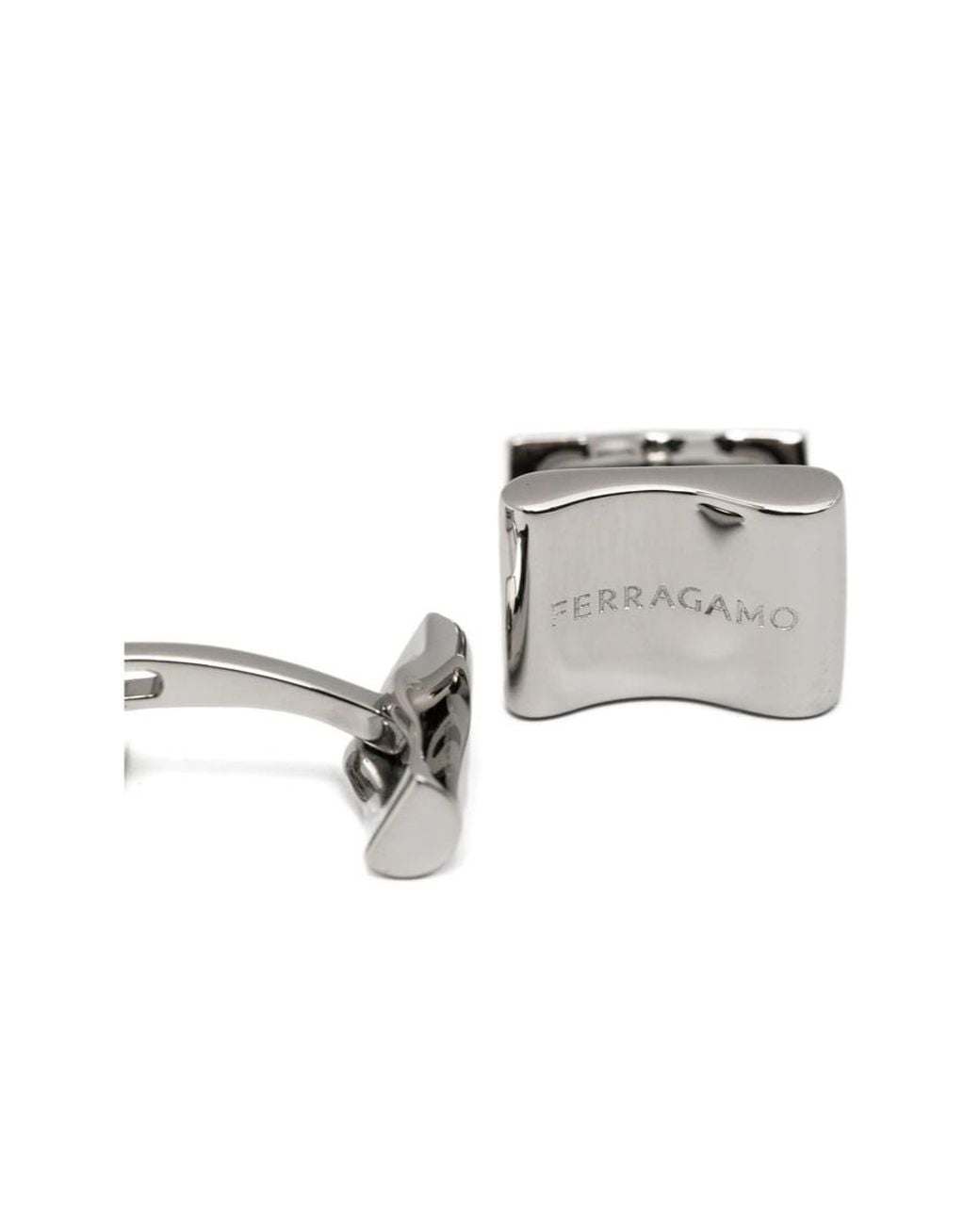Ferragamo White Logo Earrings for men