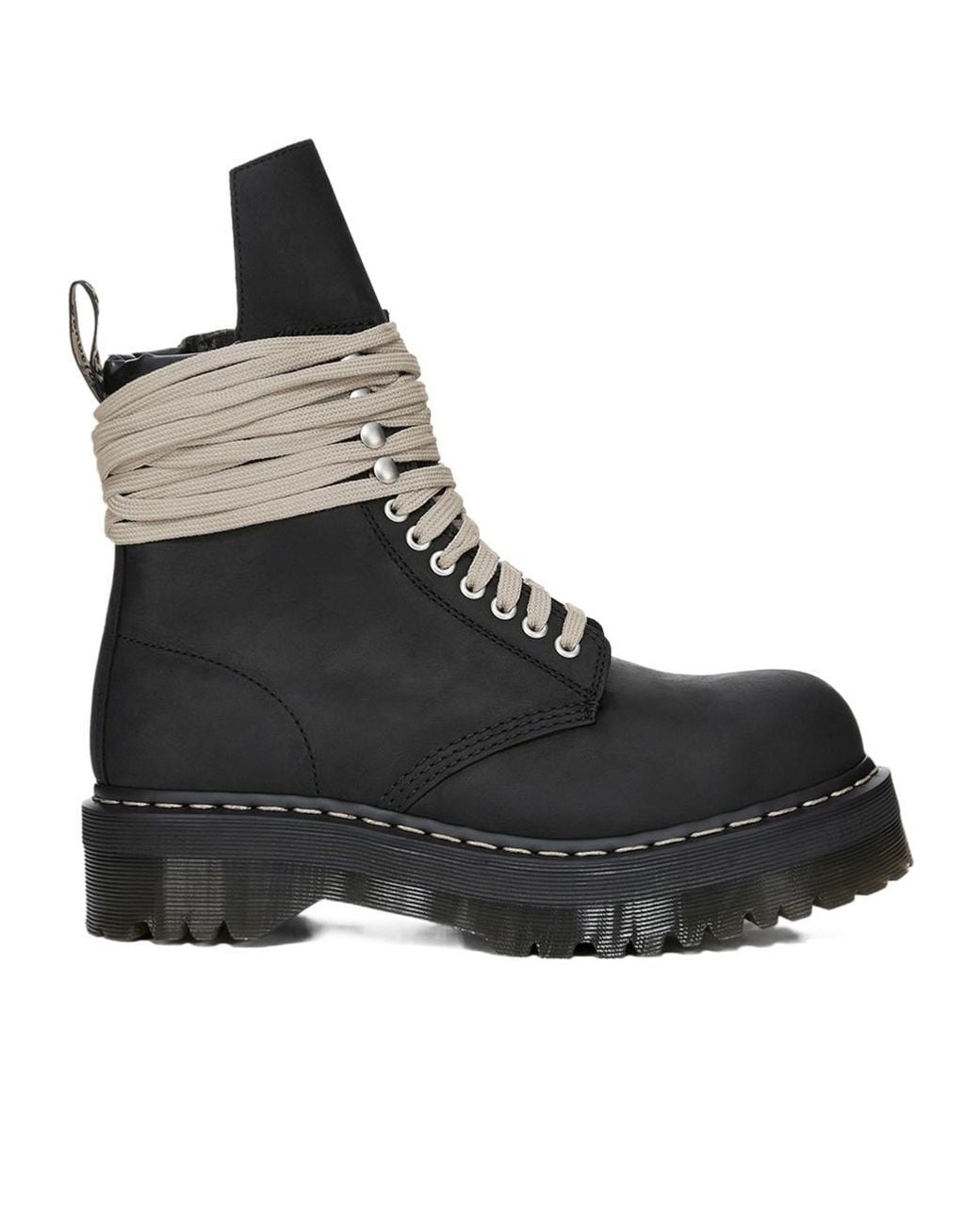 Rick Owens X Dr. Martens Black Round-Toe Short Boots
