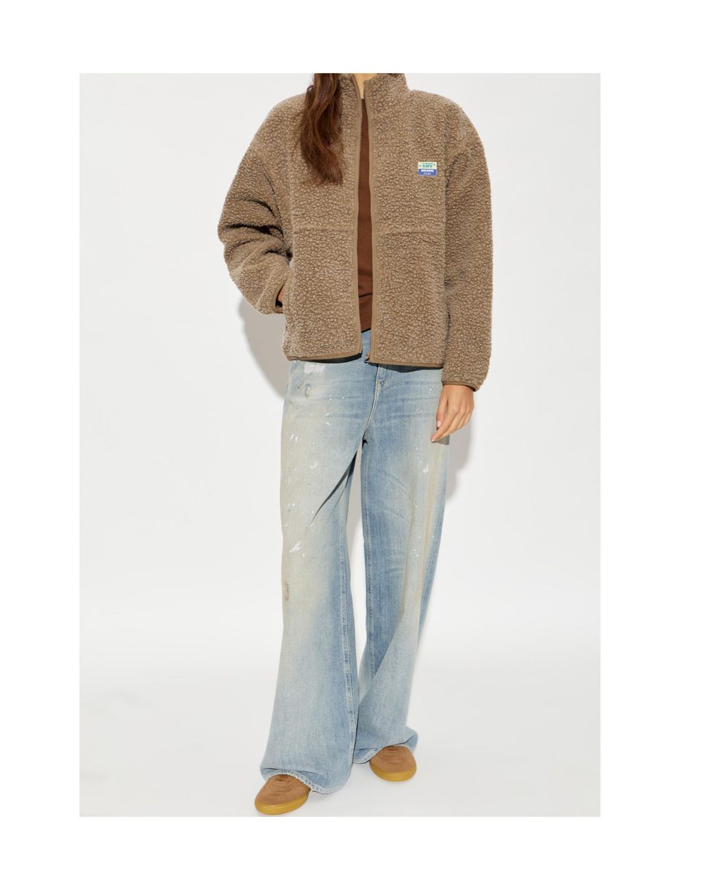 American Vintage Brown Sherpa Stand Collar Jacket