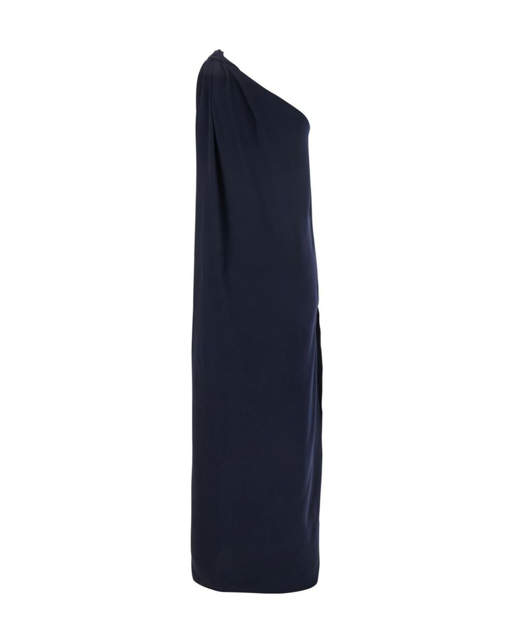 P.A.R.O.S.H. Blue One-Shoulder Dress With Twisted Neckline Detail