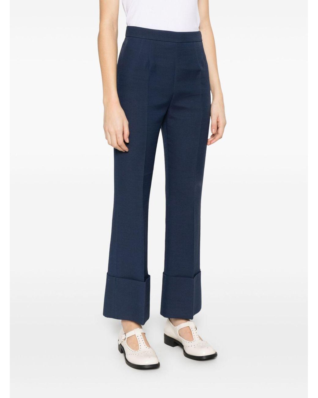 Valentino Blue High Waist Tailored Trousers