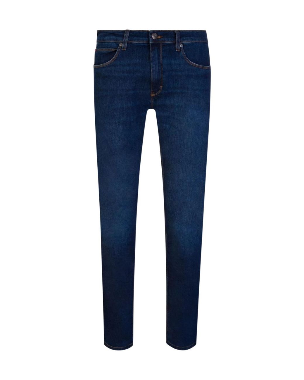 Boss Blue Mid-Rise Tapered-Leg Jeans for men