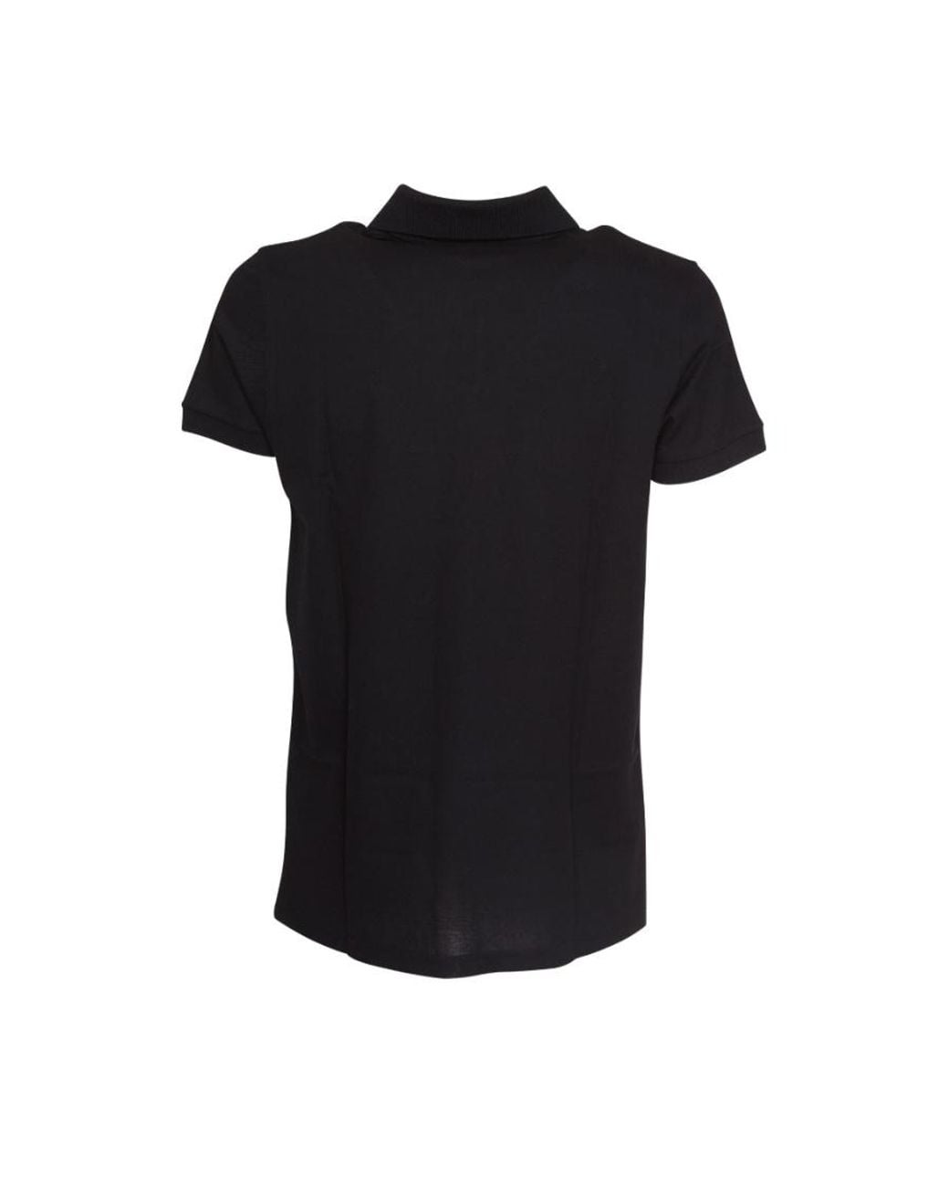 Saint Laurent Black Cotton Logo Polo Shirt for men