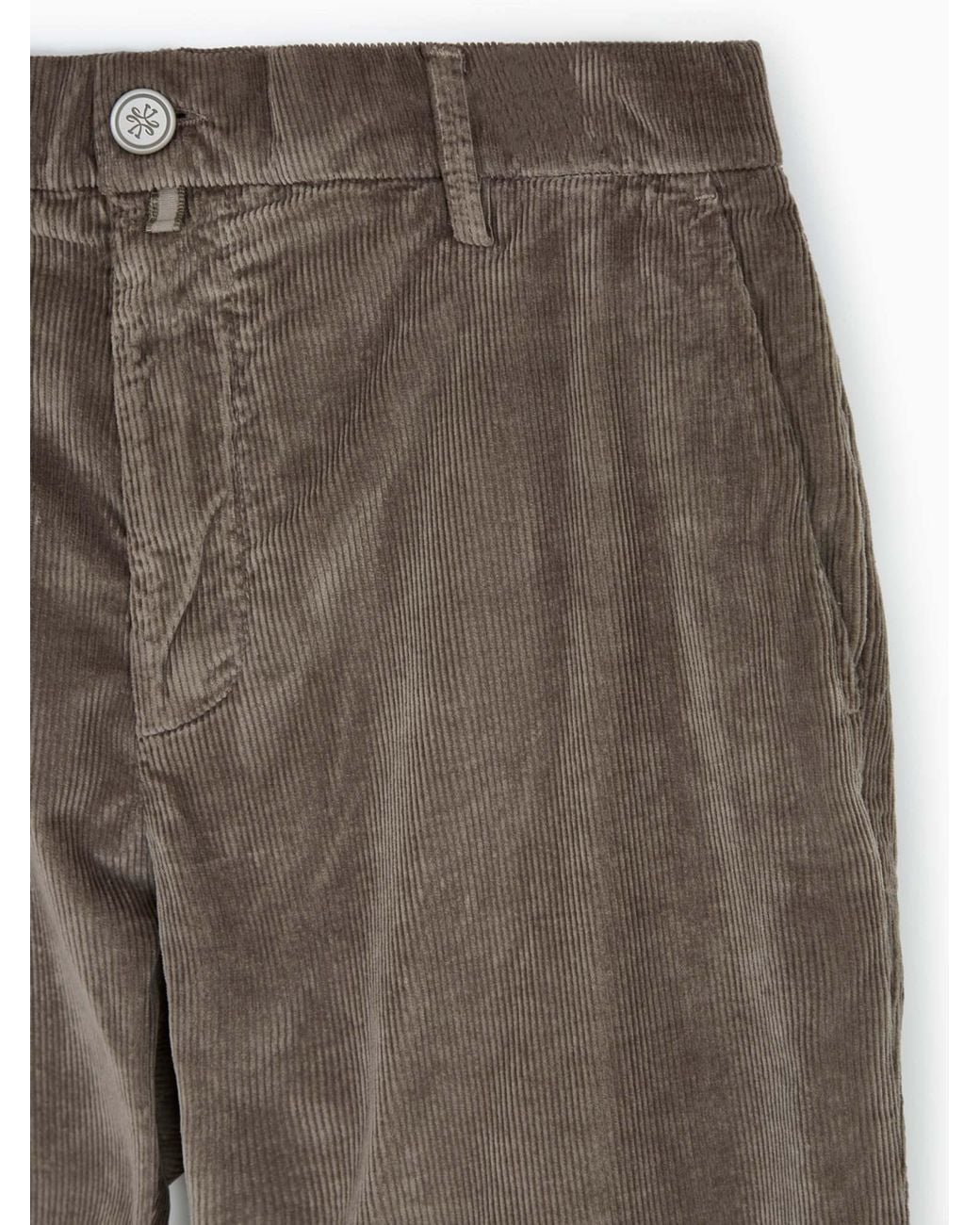 Jacob Cohen Gray Logo-Patch Corduroy Trousers for men