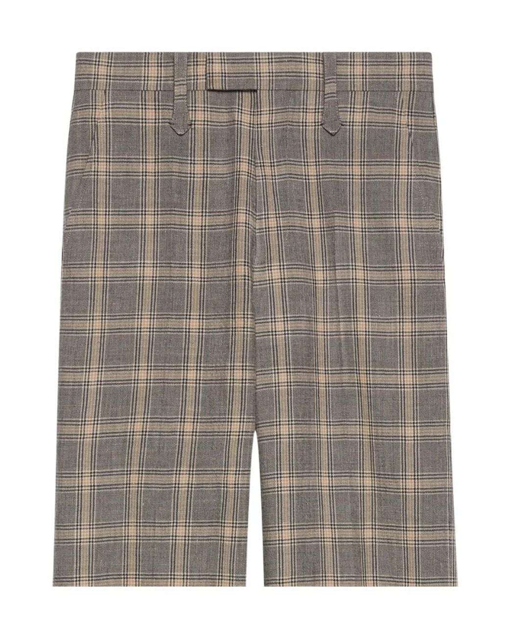 Gucci Gray Prince Of Wales Checked Tailored Trousers