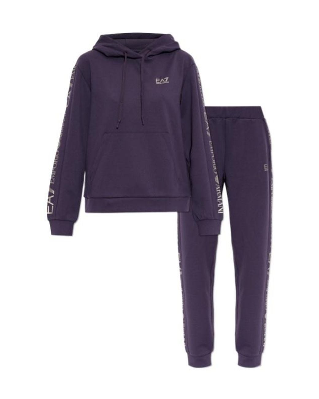 EA7 Blue Logo-Printed Two-Piece Tracksuit