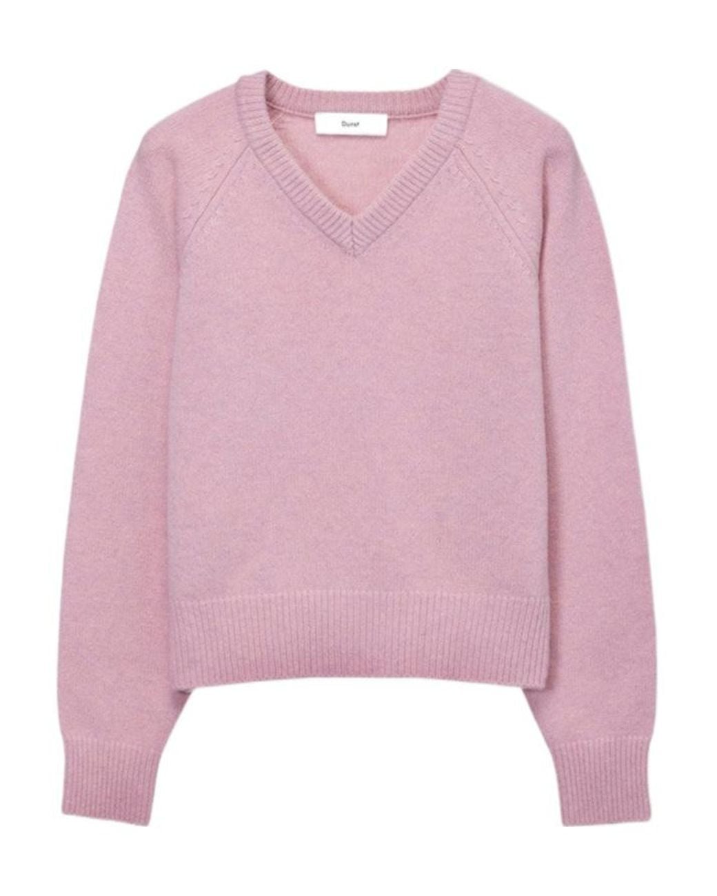 DUNST Pink Soft And Fluffy V-Neck Sweater for men