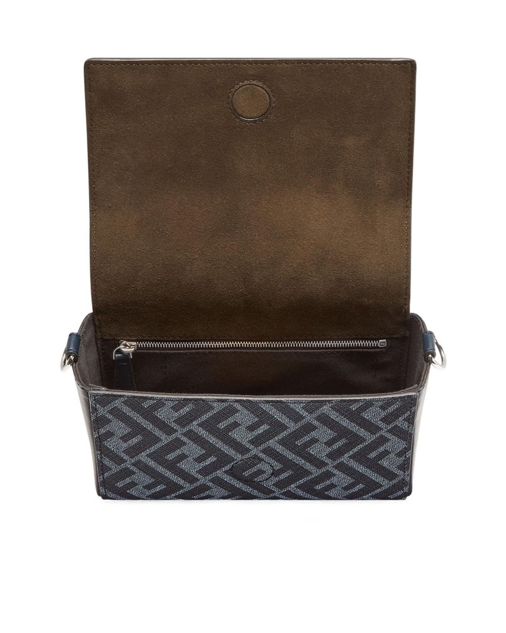 Fendi Blue Ff Squared Compact Messenger Bag for men