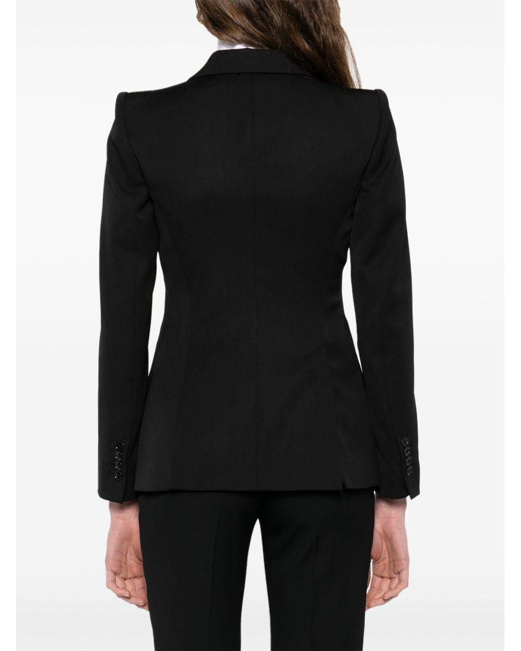 McQueen Black Wool Single-Breasted Blazer