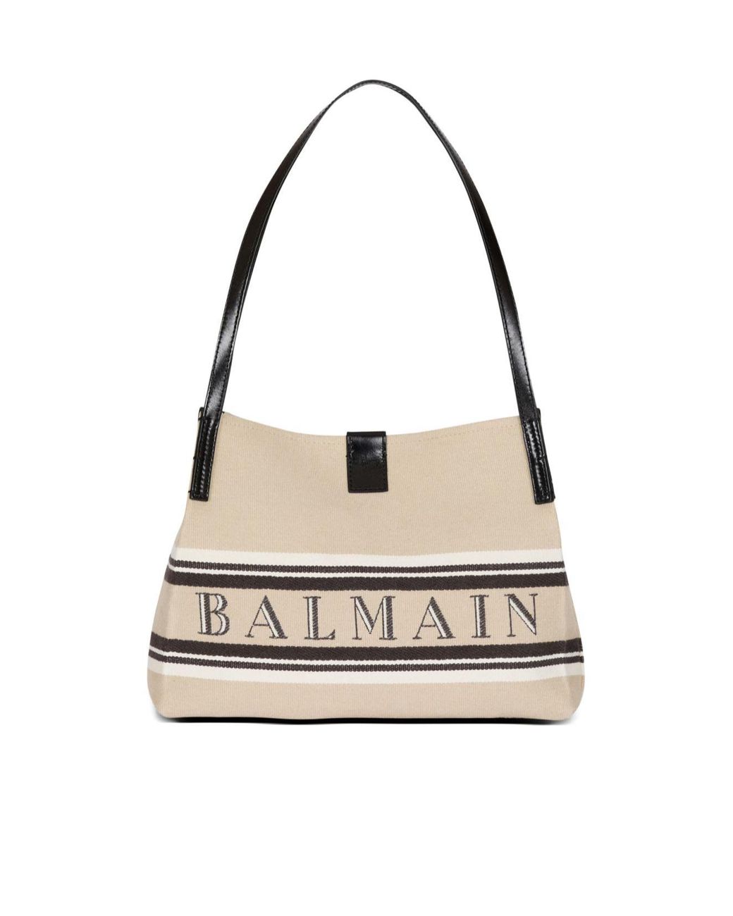 Balmain White Small Release Top Handle Bag