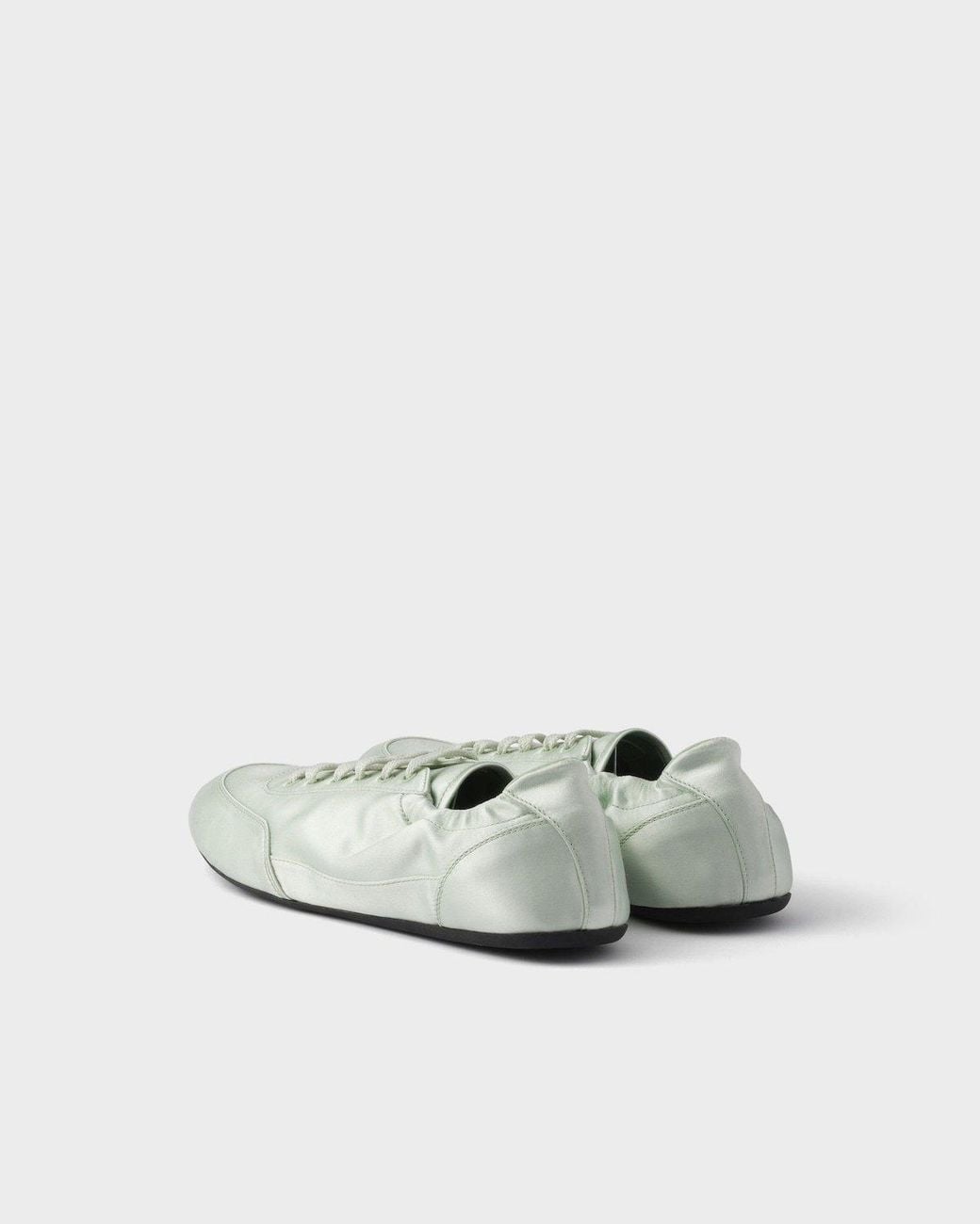Prada White Collapse Lace-Up Sneakers