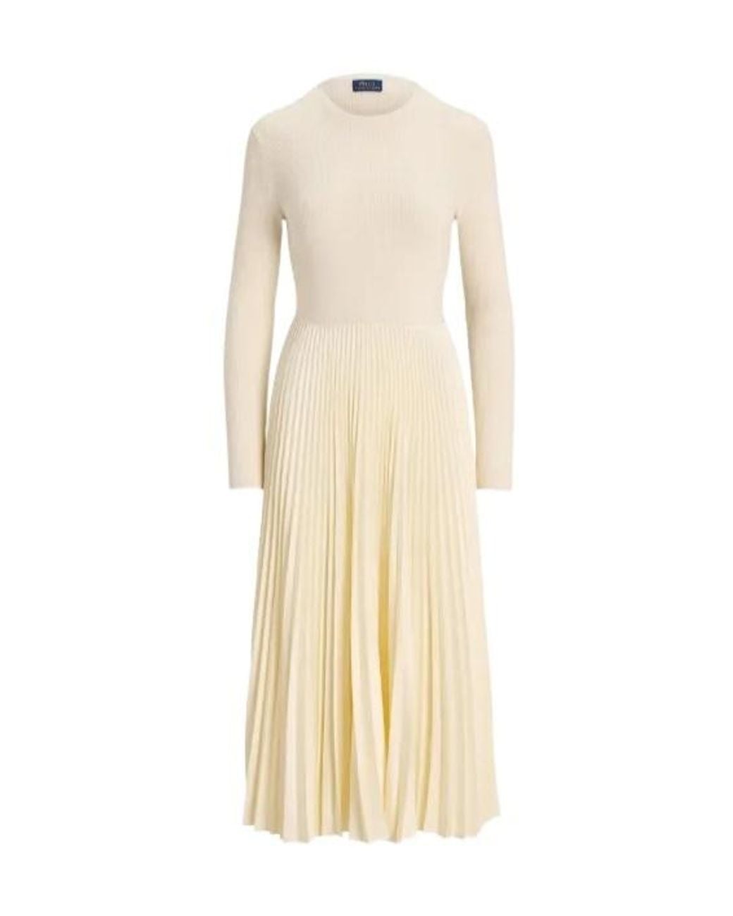 Polo Ralph Lauren Natural Pleated Midi Dress