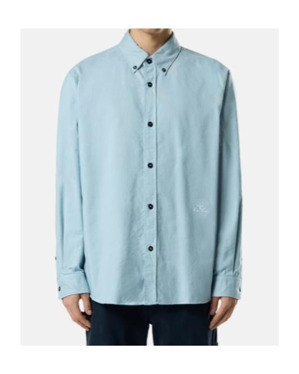 Stone Island Blue Long-Sleeve Shirt for men