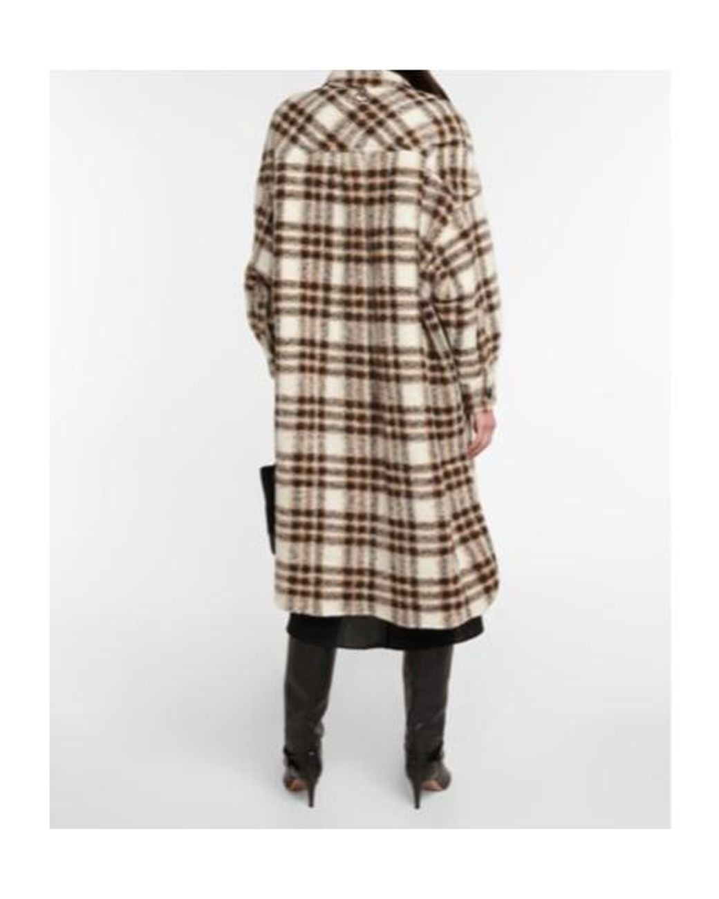 Isabel Marant Natural Fontizi Checked Wool-Blend Coat