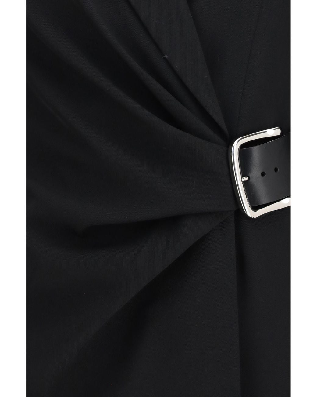 Loewe Black Draped Wool Jacket With Belt