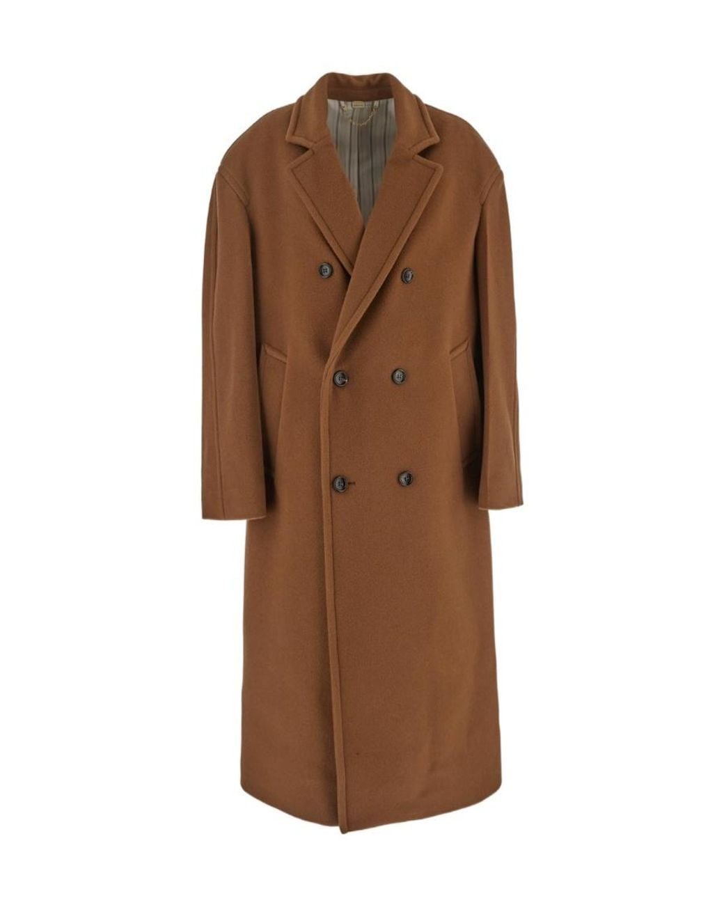 Gucci Brown Double-Breasted Long-Sleeved Coat for men