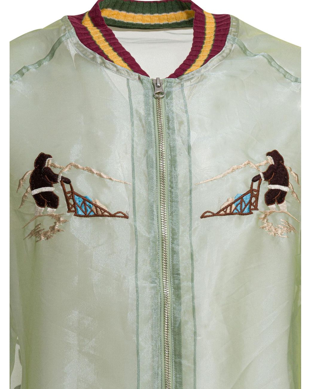 Kapital Green Sheer Pearl Mosquito Guard Pilot Jacket for men