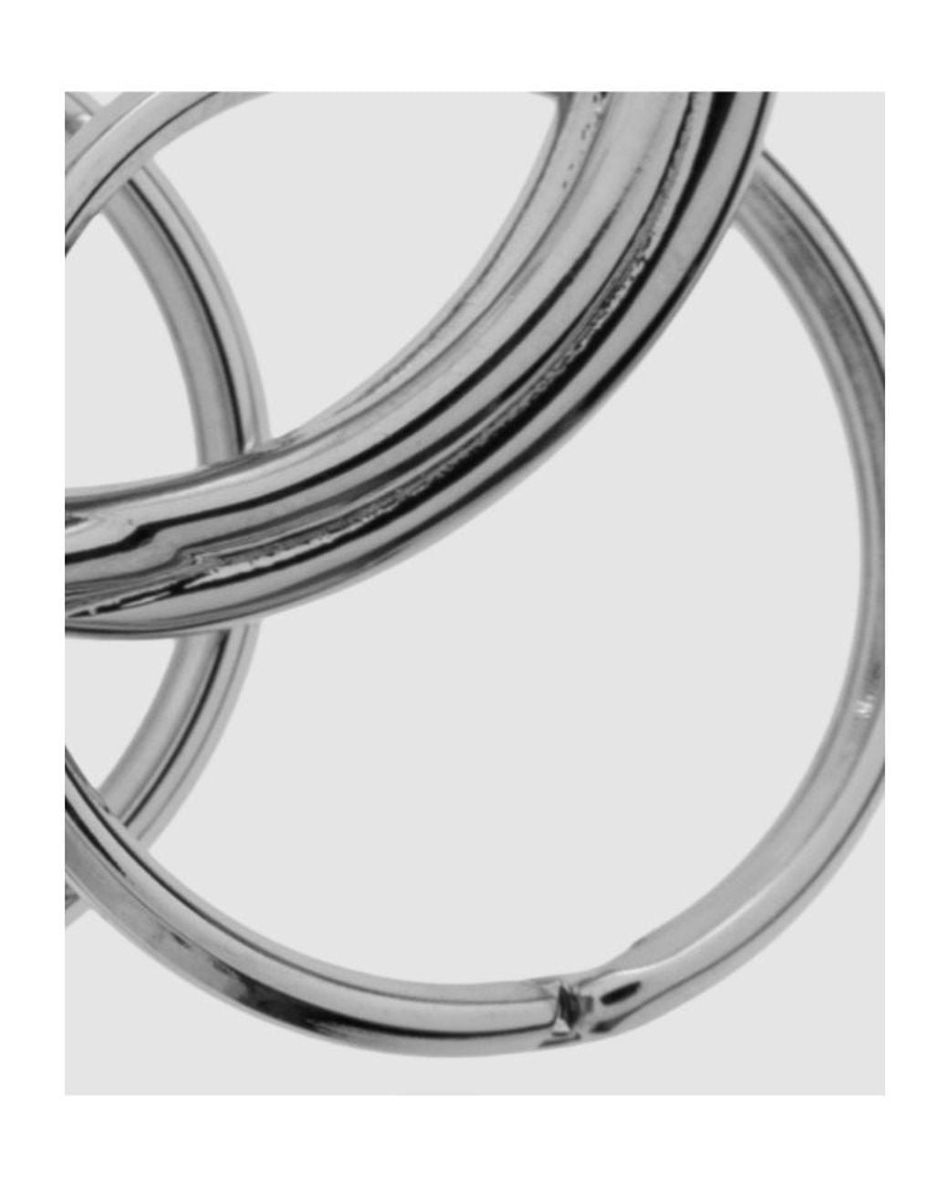 Jil Sander White Multi-Ring Keychain for men