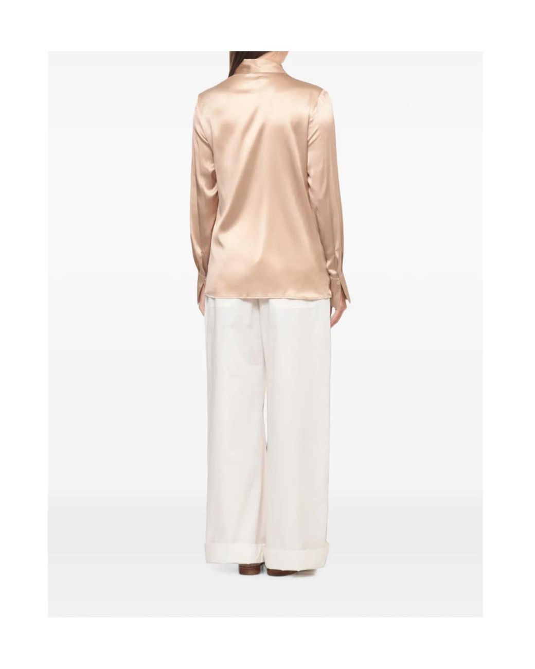 Peserico Natural Concealed Placket Silk Shirt