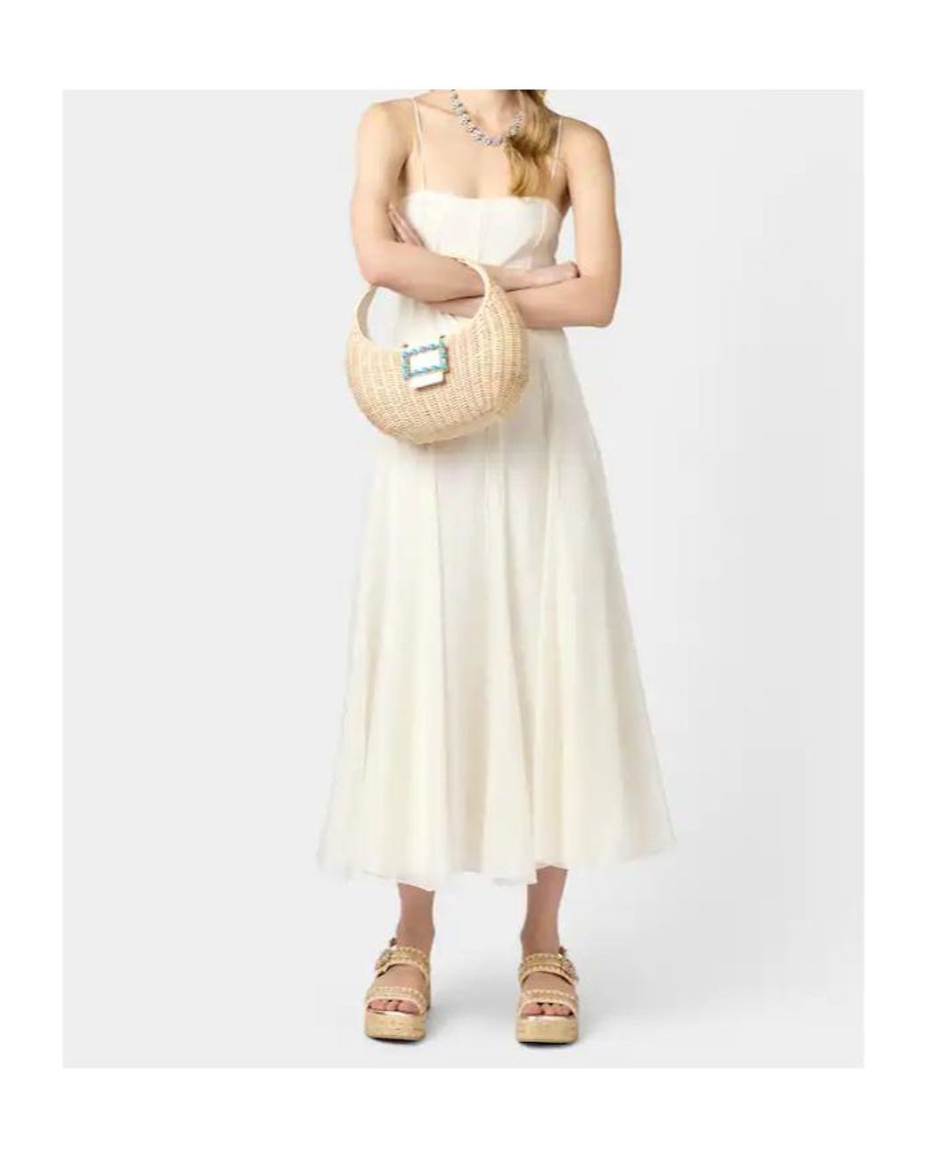 Roger Vivier White Belle Vivier Hobo Bag