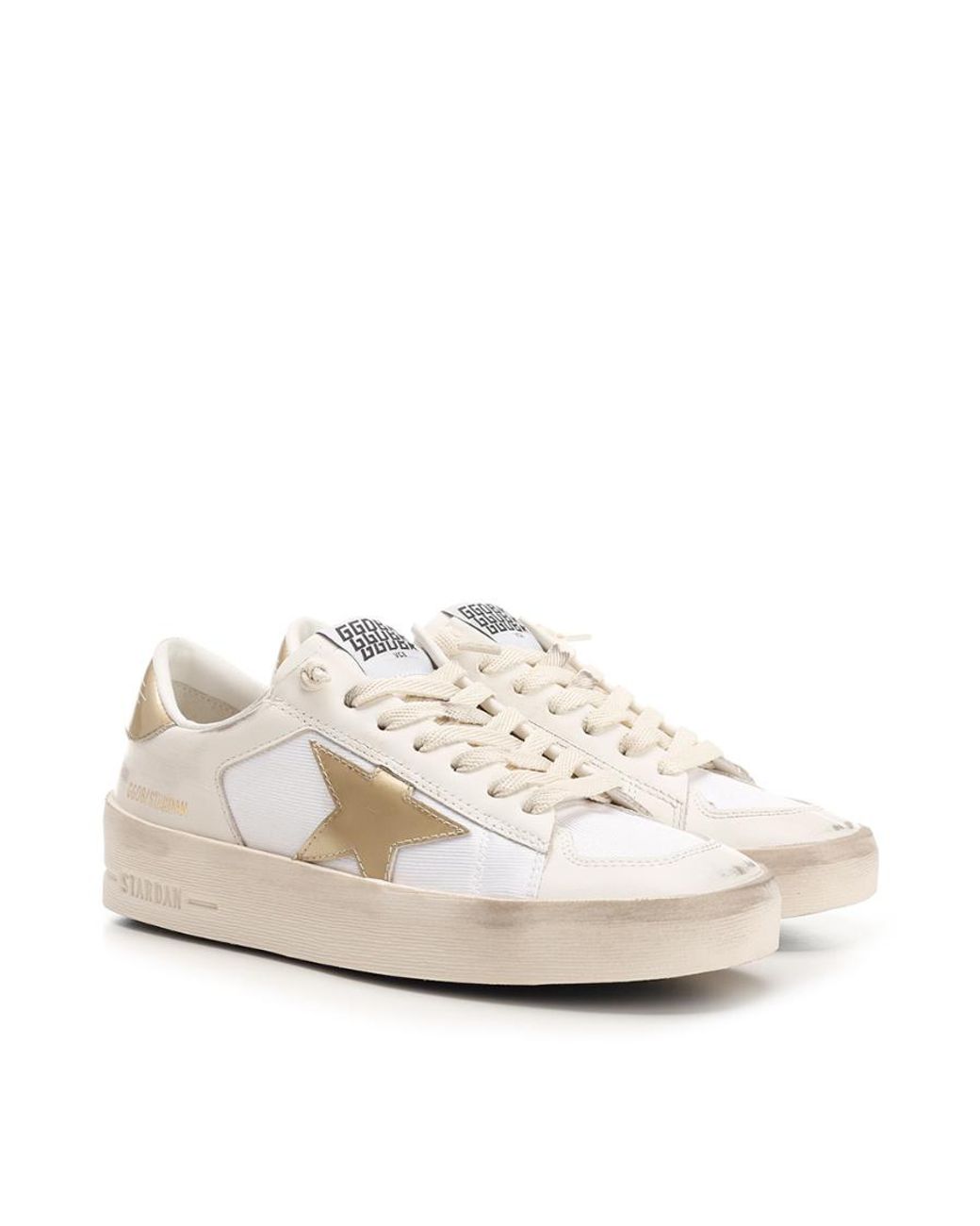 Golden Goose Deluxe Brand White Stardan Low-Top Sneakers
