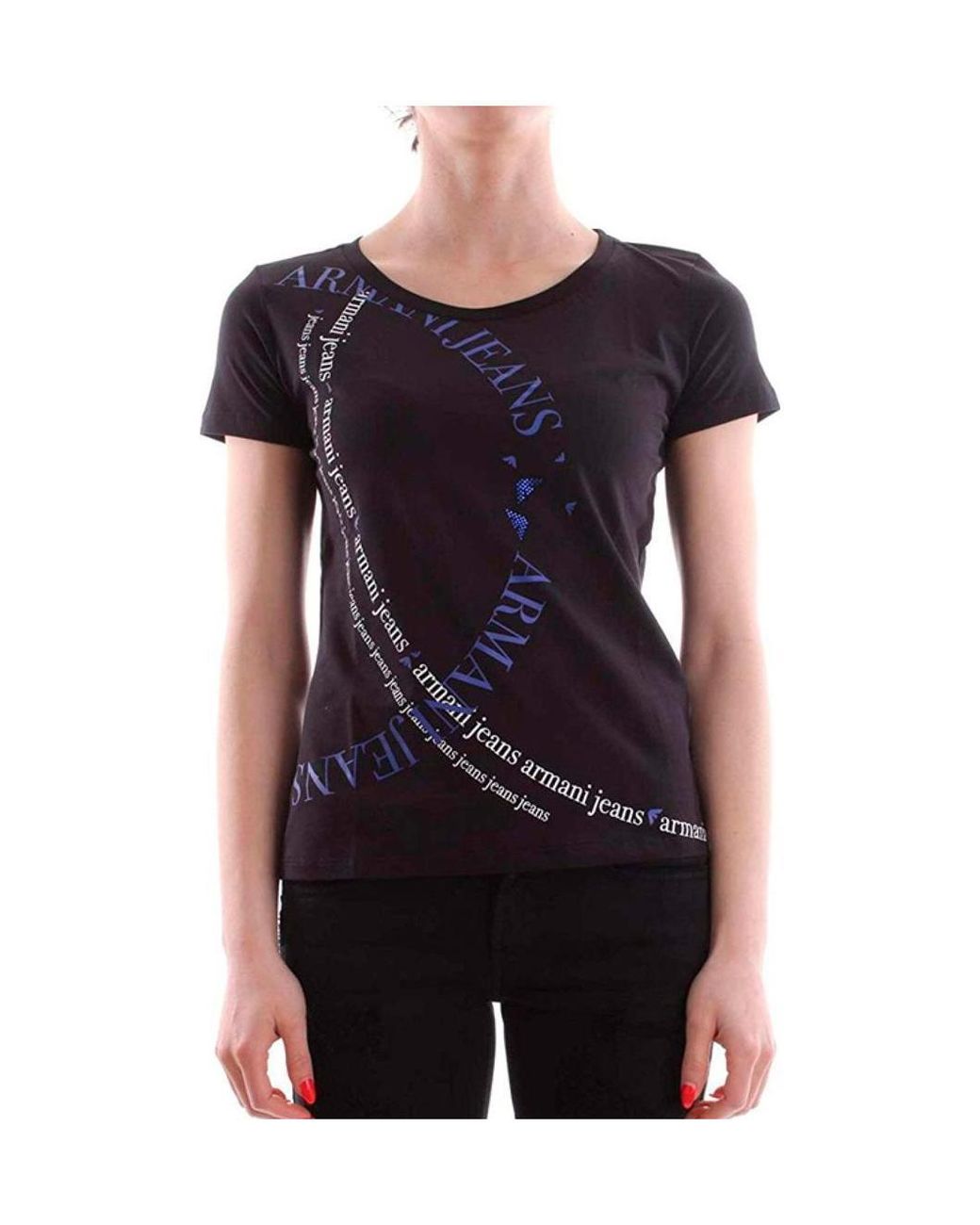 Armani Jeans Black Printed T-Shirt