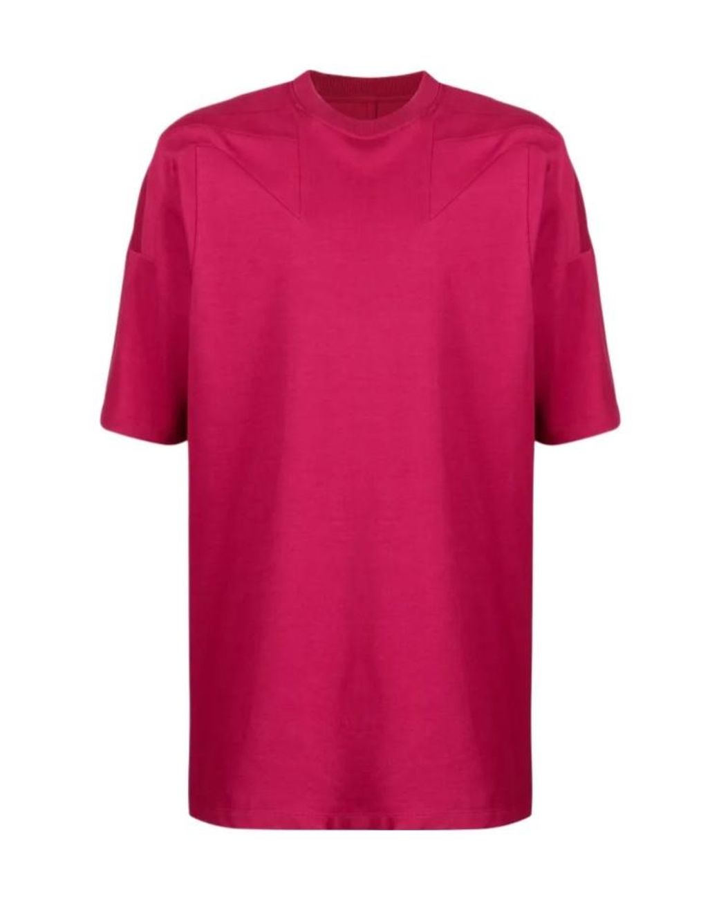 Rick Owens Pink Seam-Detail Short-Sleeved Cotton T-Shirt for men
