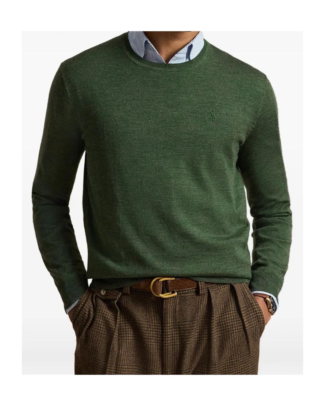 Polo Ralph Lauren Green Crew-Neck Knitted Sweater for men
