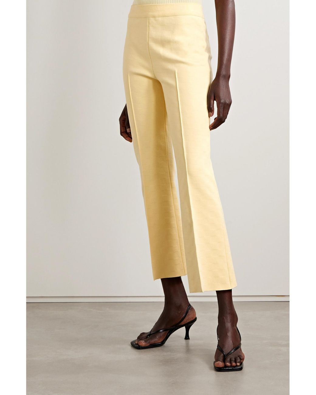 High Sport Natural Kick Cropped Stretch-Cotton Flared Pants