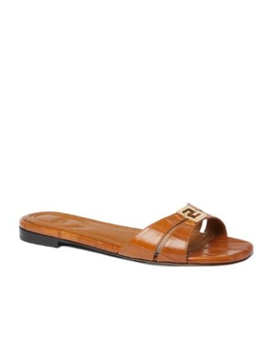 Fendi Brown Ffold Hagfish Leather Sandals
