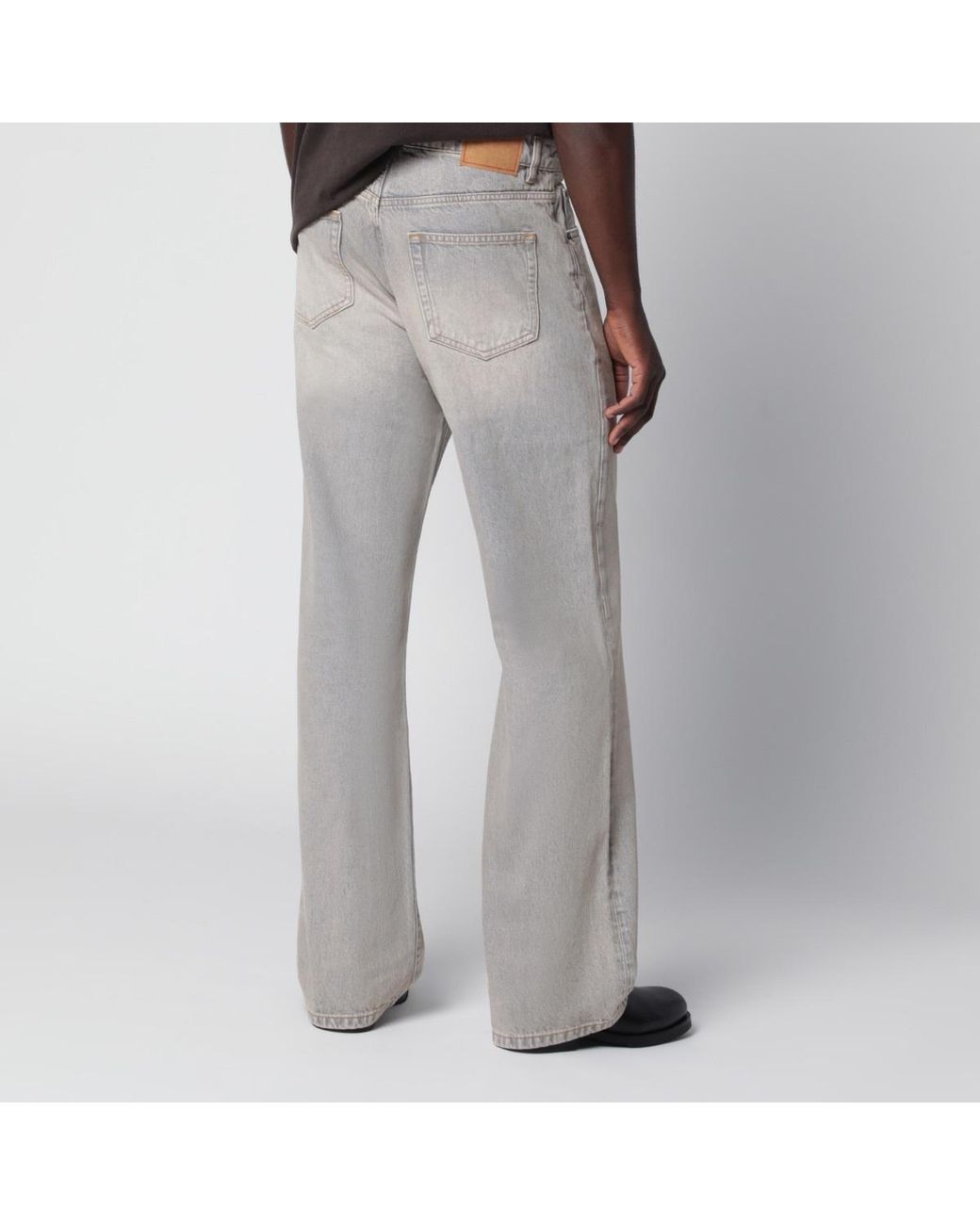 Jeanerica Black Vega Logo-Patch Straight-Leg Jeans for men