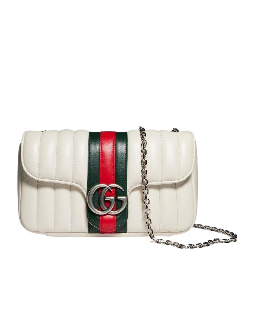 Gucci White Jetset Gg Marmont Small Shoulder Bag