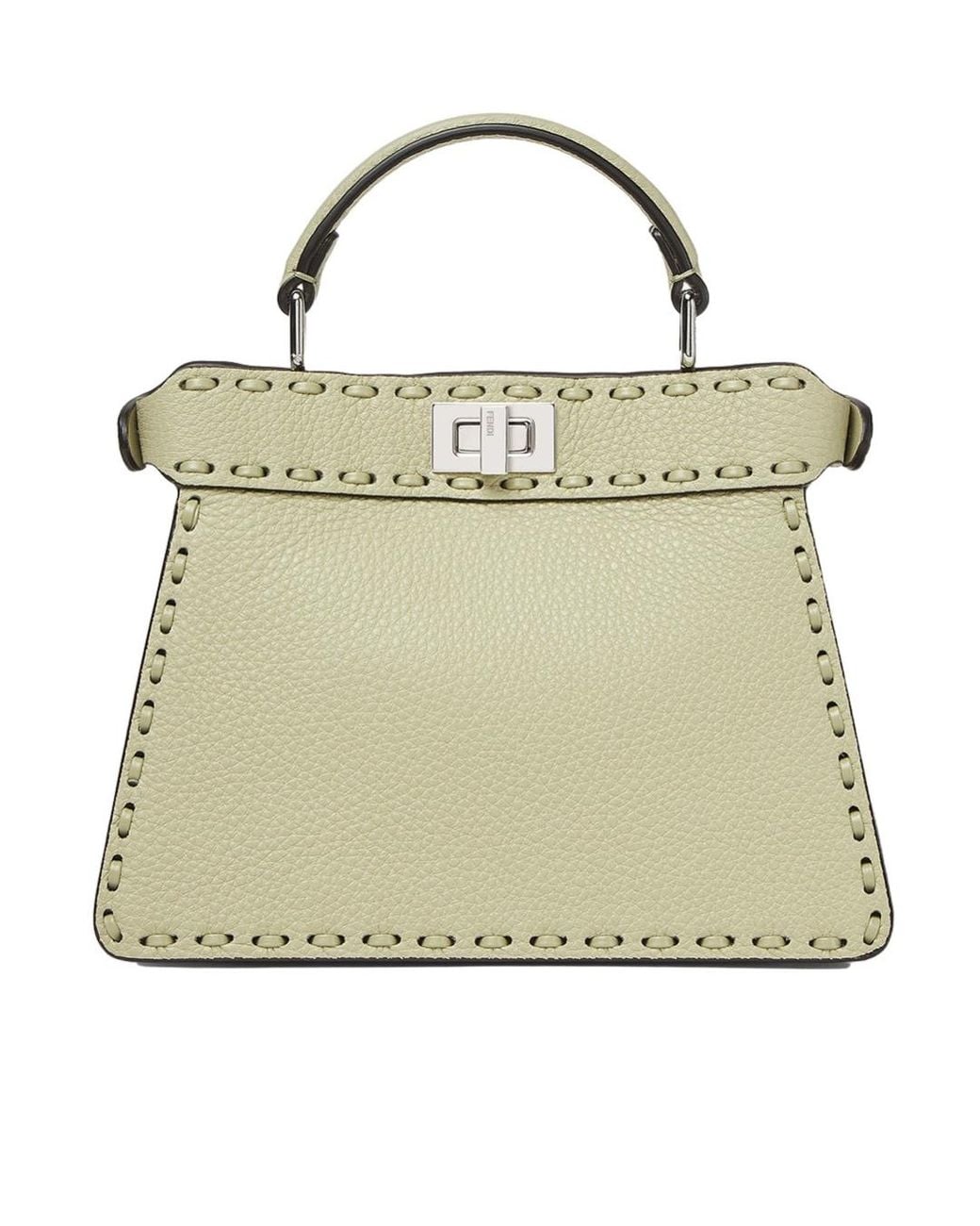 Fendi Metallic Sage Selleria Bag With 306 Hand-Sewn Topstitches
