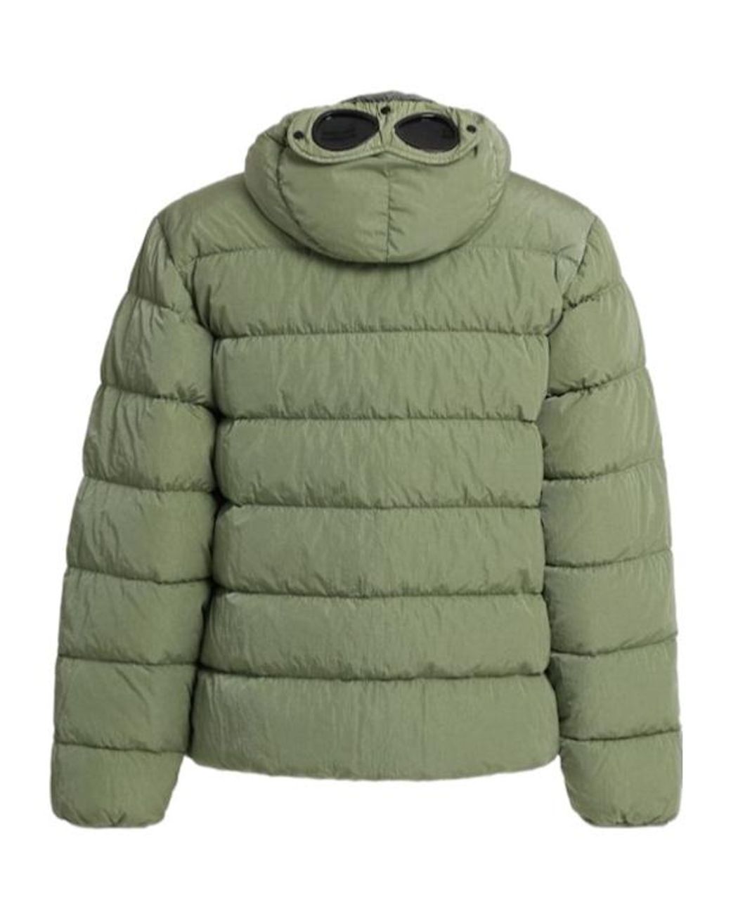 C P Company Green Chrome-R Goggle Nylon Down Jacket for men