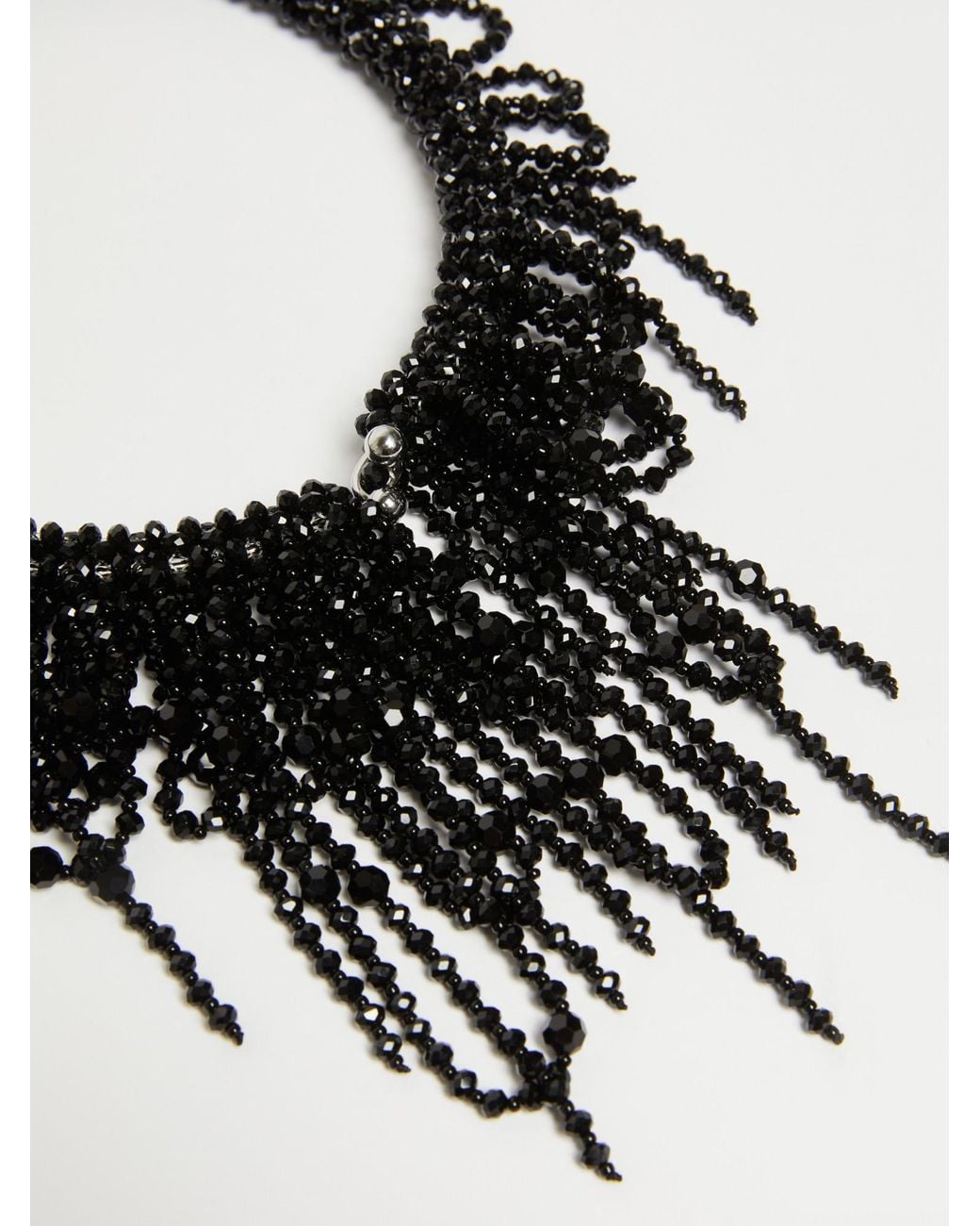 Weekend by Maxmara Black Necklace Adorned With Cascading Beads