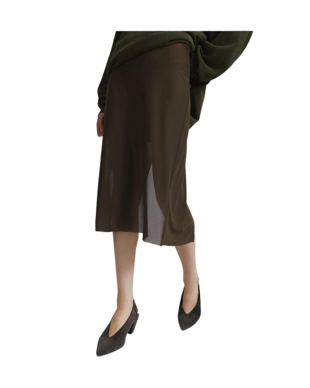 Frankie Shop Green Suva Sheer Skirt